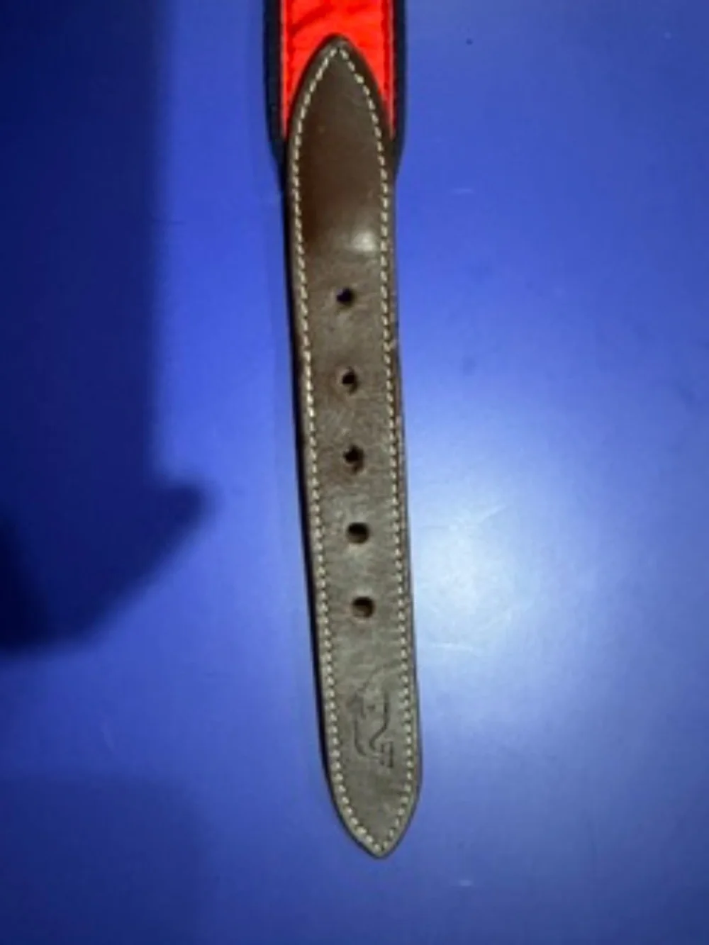 EUC Vineyard Vines Fish Red & Blue Fish belt, leather, size 30, $42 new